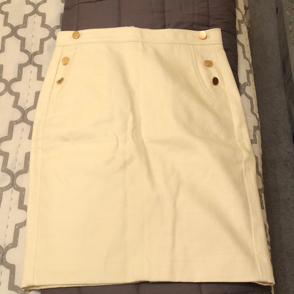 Loft white midi skirt